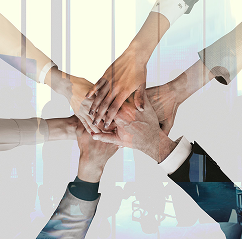 Teamwork - Hände zusammen